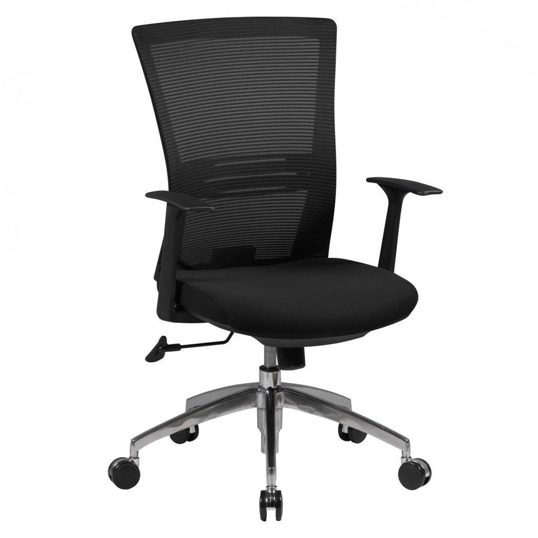 Sedia Ergonomica SIRO, Sedile Imbottito, Schienale in Rete, Sostegno Lombare, Nero