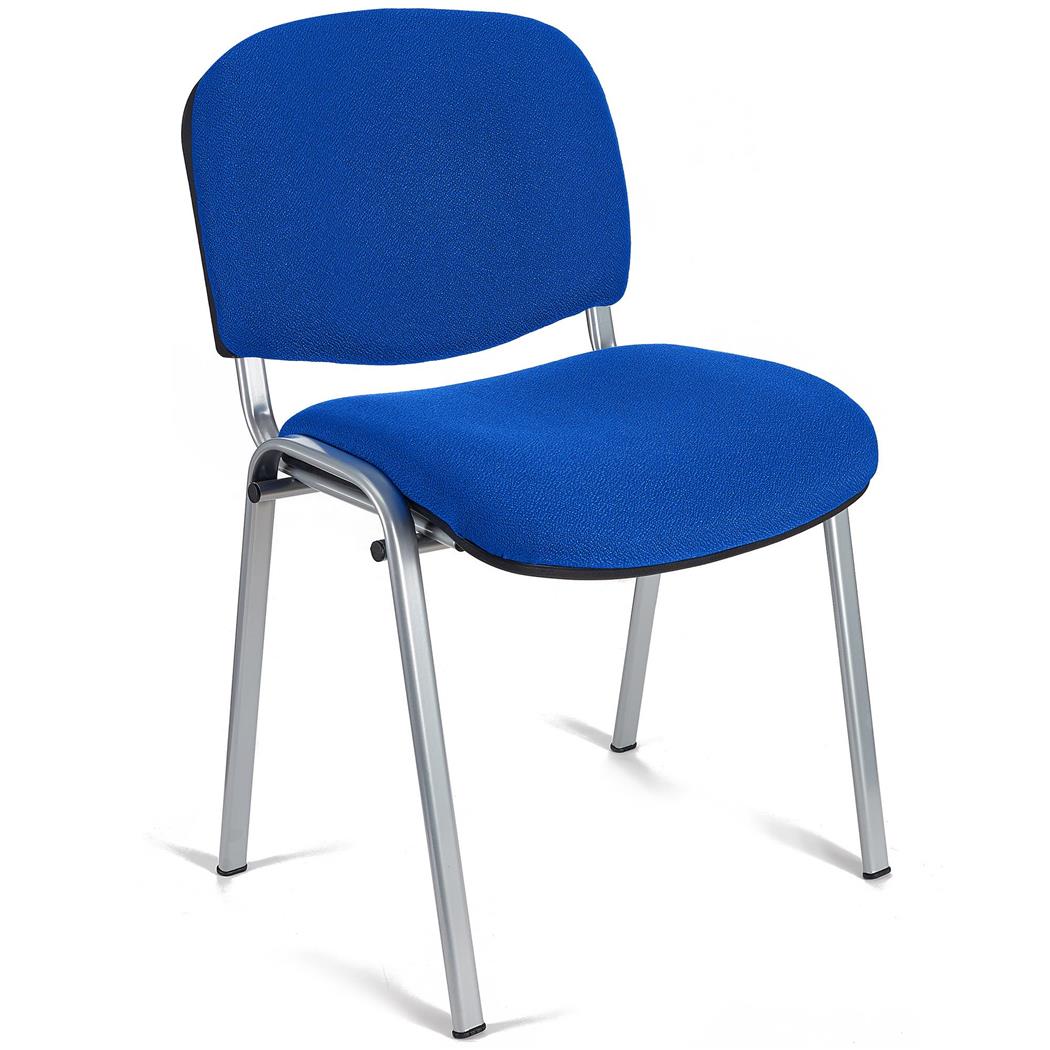 Sedia Conferenze MOBY BASE, Comoda e Pratica, Prezzo Incredibile, Colore Blu e Gambe Grigie