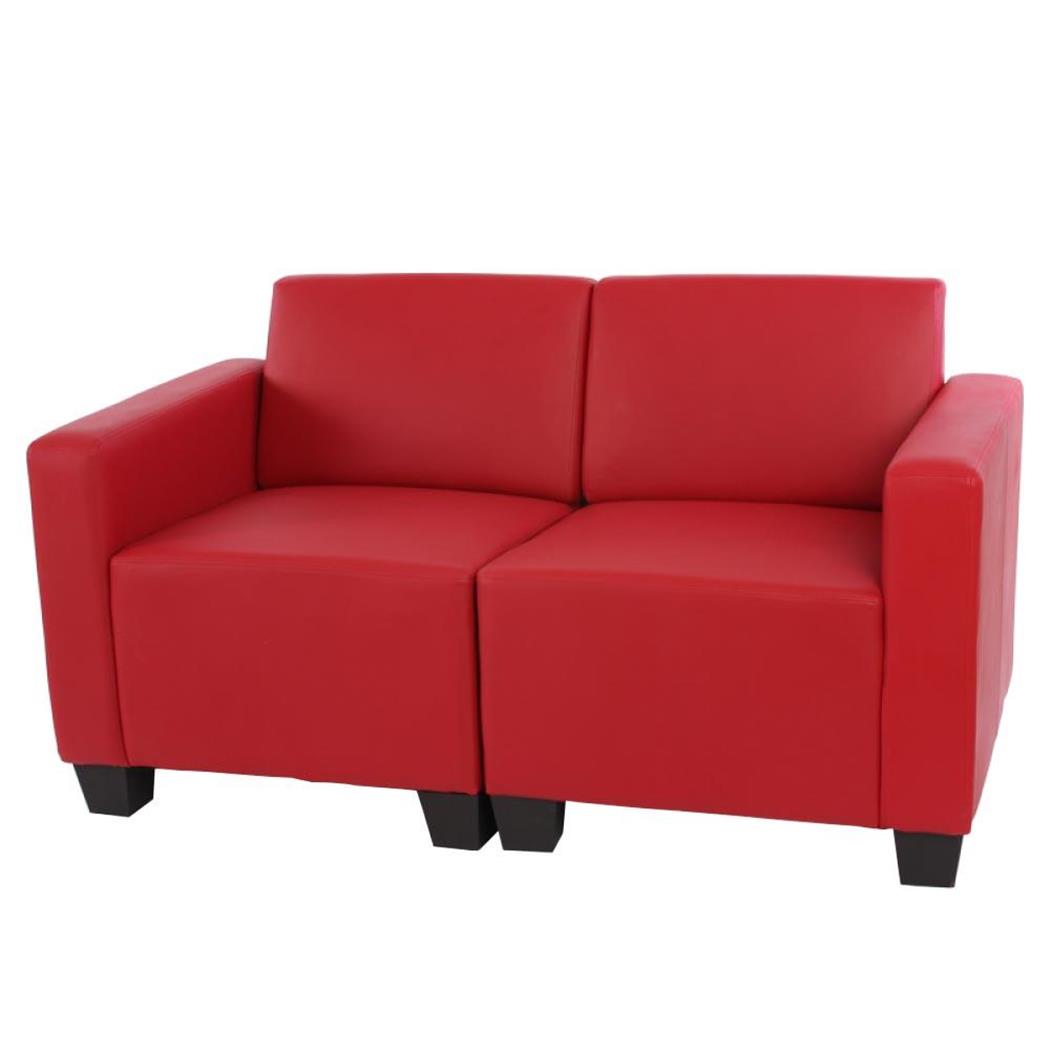 Divano modulare 2 posti LYON, Design e Comfort, in Pelle colore Rosso