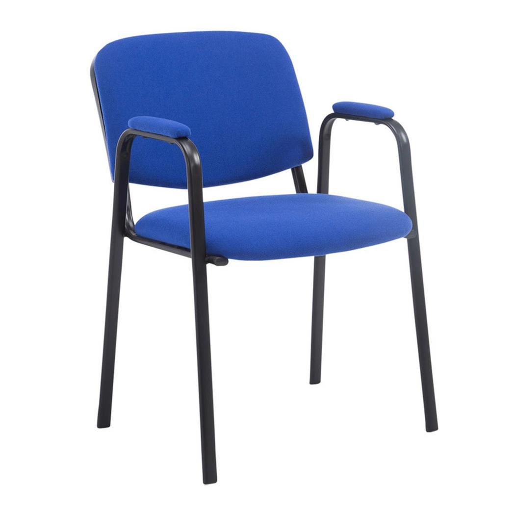 Sedia Conferenze MOBY con BRACCIOLI, Comoda e Pratica, in Tessuto Blu