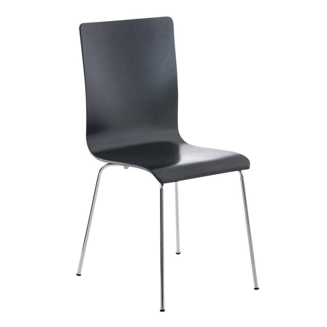 Sedia da Attesa PERRY, In Legno con Gambe in Metallo, colore Nero