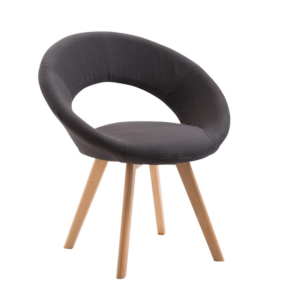 Sedia Ospiti TIMMY TESSUTO, Imbottita, Gambe in Legno, Design Originale, Nero