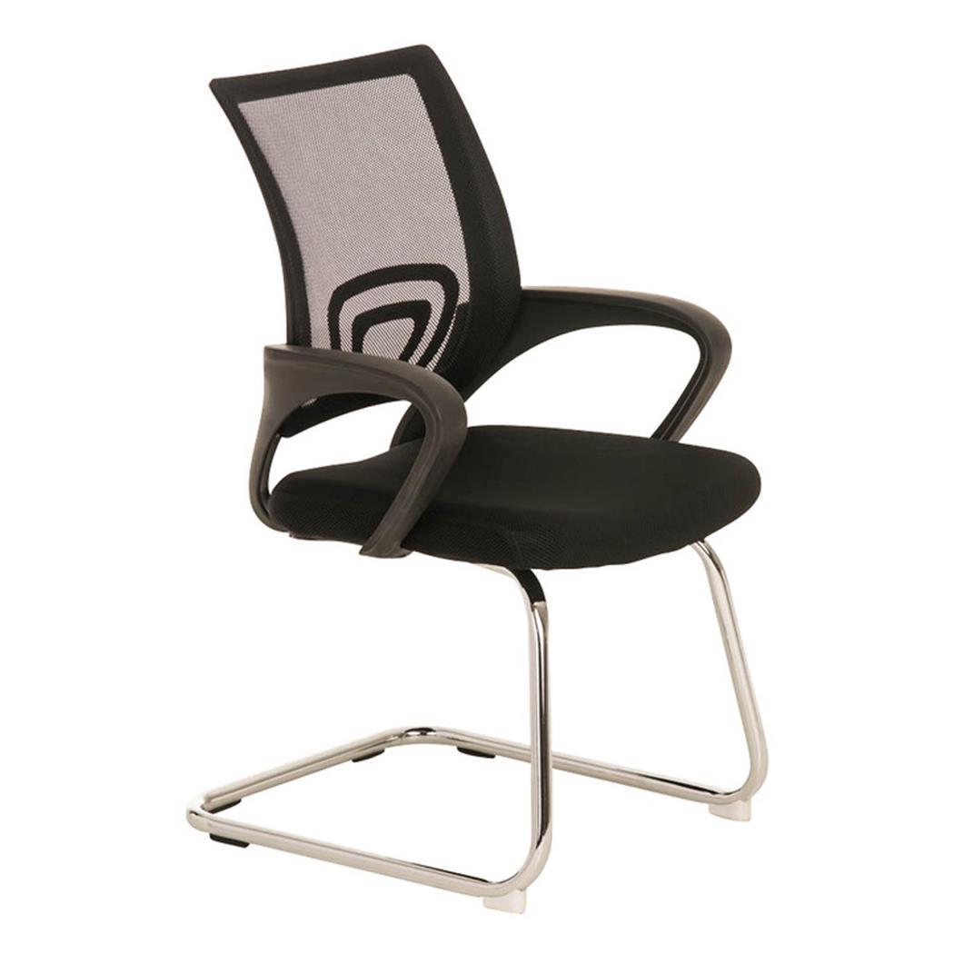 Sedia Ospiti SEUL V, Schienale Ergononomico, Sedile Imbottito, in Nero