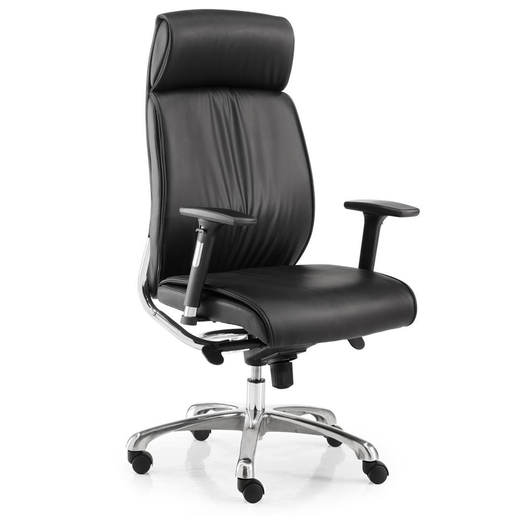 Poltrona da Ufficio DALI, Alta Qualità e Design, Pelle Nera