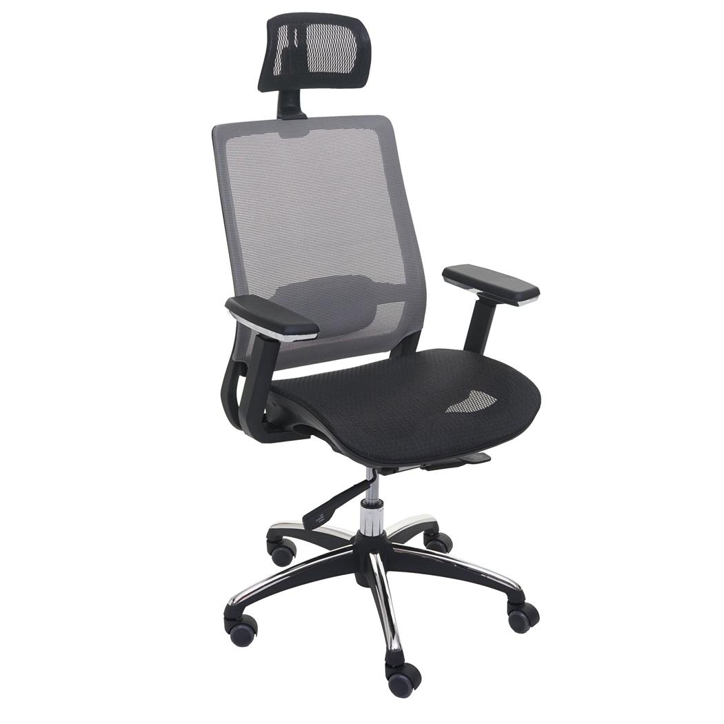 Sedia Ufficio Ergonomica NUTAL, Completamente Regolabile, Sostegno Lombare, colore Nero/Grigio