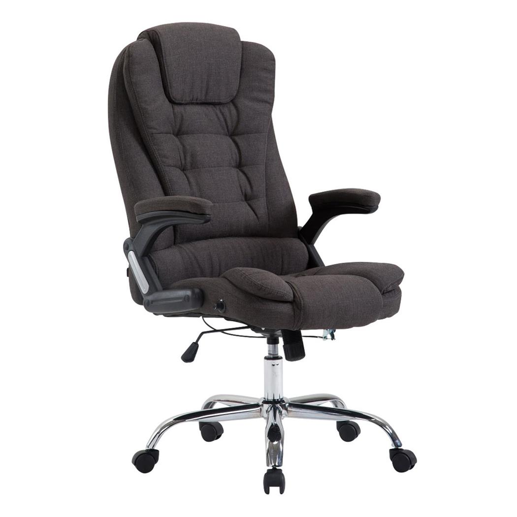Poltrona Ufficio SAN ANTONIO TESSUTO, Imbottitura spessa, Base cromata, Fino a 150kg, color Grigio Scuro