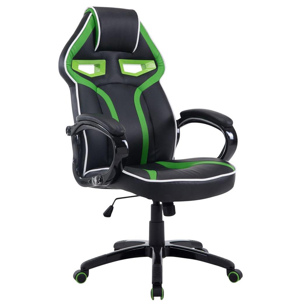 Sedia da ufficio Gaming WIND DIESEL, Ampio Schienale, Design esclusivo, in colore Nero / Verde