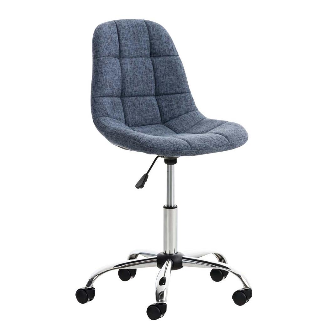 Sedia da ufficio EMILY, Comoda imbottitura, Struttura in metallo, in Tessuto, colore Azzurro