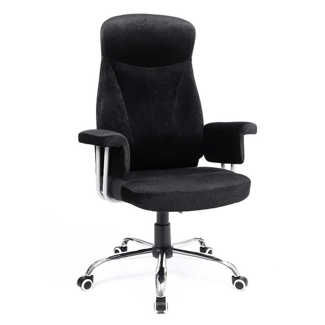 Sedia da Ufficio KIRA, Girevole, Schienale Ergonomico, in Tessuto effetto Velluto, color Nero