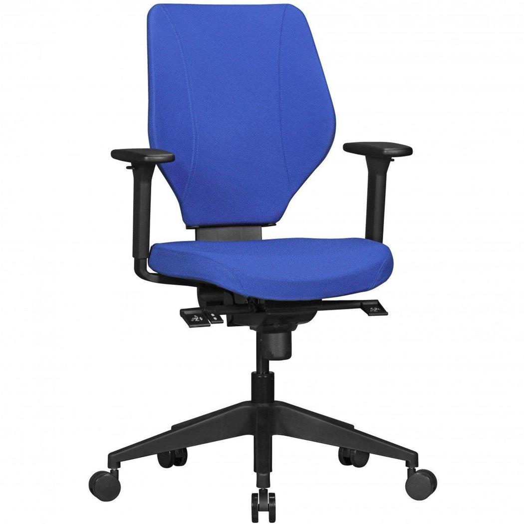 Sedia da ufficio COLINS, Design geometrico, Inclinabile, Tessuto Blu