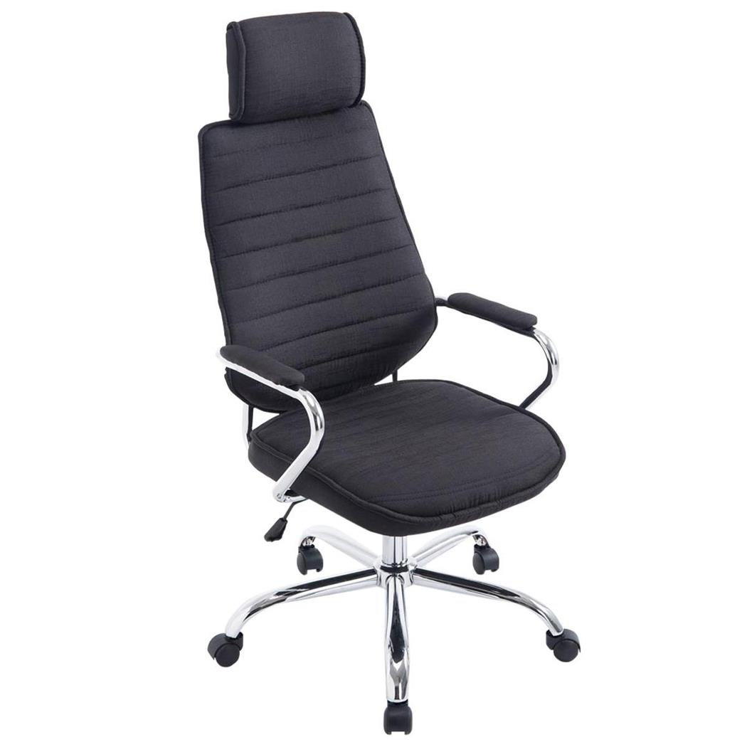 Poltrona Executive RENO TESSUTO, Telaio in Metallo, Ampio Schienale, in Tessuto Nero