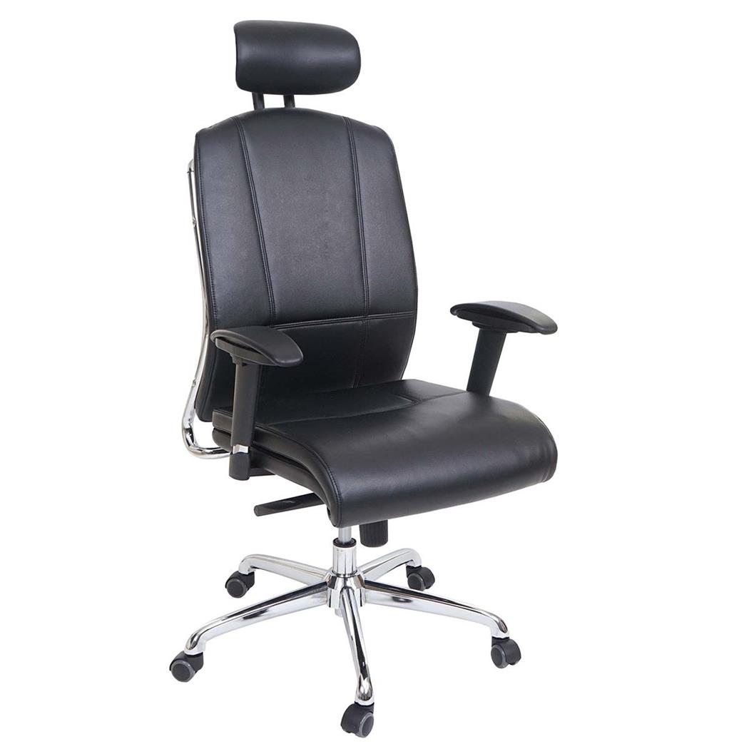 Sedia Ergonomica LAKRON, Comfort ed Eleganza, Certificata ISO 9001, in Pelle color Nero