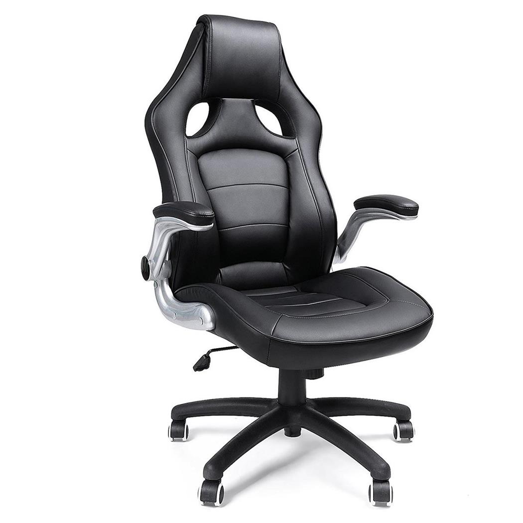 Sedia per Ufficio BLACKY, Design Sportivo, Generosa Imbottitura, in Nero