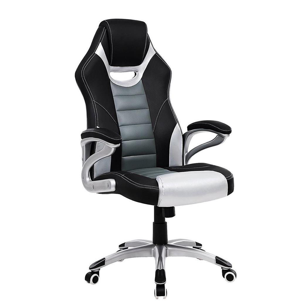 Sedia Gaming OSIRIS, Design Sportivo, Molto Comoda, Rivestita in Pelle, color Nero