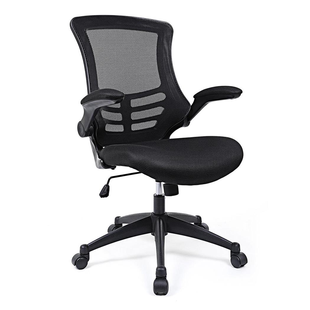 Sedia Ergonomica URDAX, Braccioli Abbattibili, in Rete Traspirante, colore Nero
