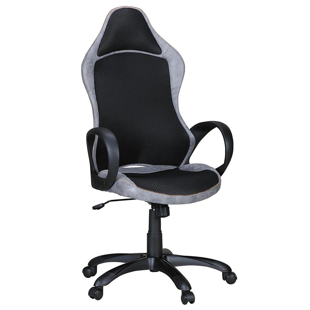 Sedia da ufficio ROSENBER, Sistema Basculante, in Tessuto Traspirante, color Nero / Grigio scuro
