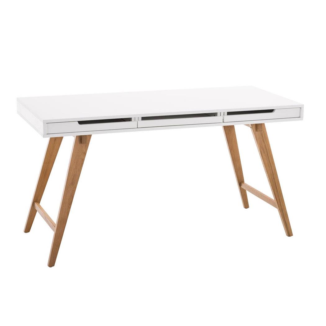 Scrivania da lavoro PROTON XL, con 3 Cassetti, Design Moderno, Ripiano 140x60cm color Bianco