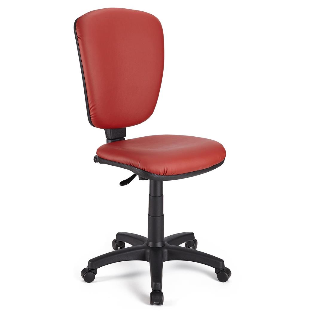 Sedia da ufficio CALIPSO SENZA BRACCIOLI PELLE, Schienale regolabile, Resistente, in Rosso