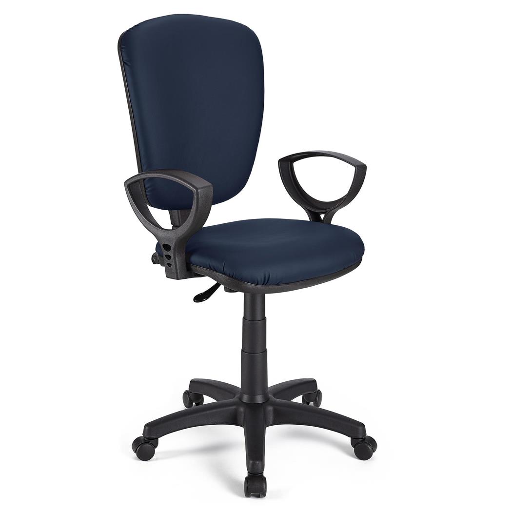 Sedia da ufficio CALIPSO PELLE, Schienale regolabile, Resistente, in Blu
