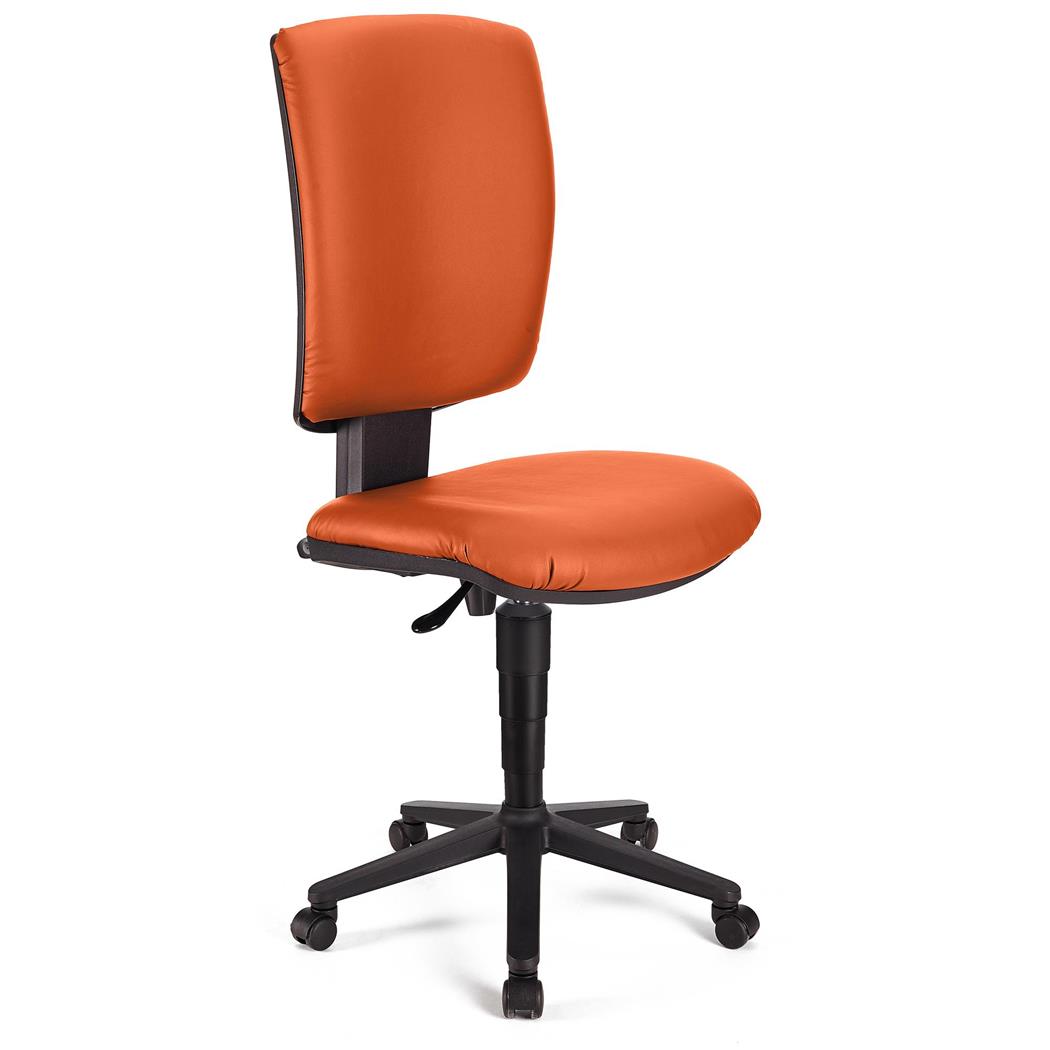 Sedia da Ufficio ATLAS SENZA BRACCIOLI PELLE, Schienale Regolabile, Imbottita, in Arancione