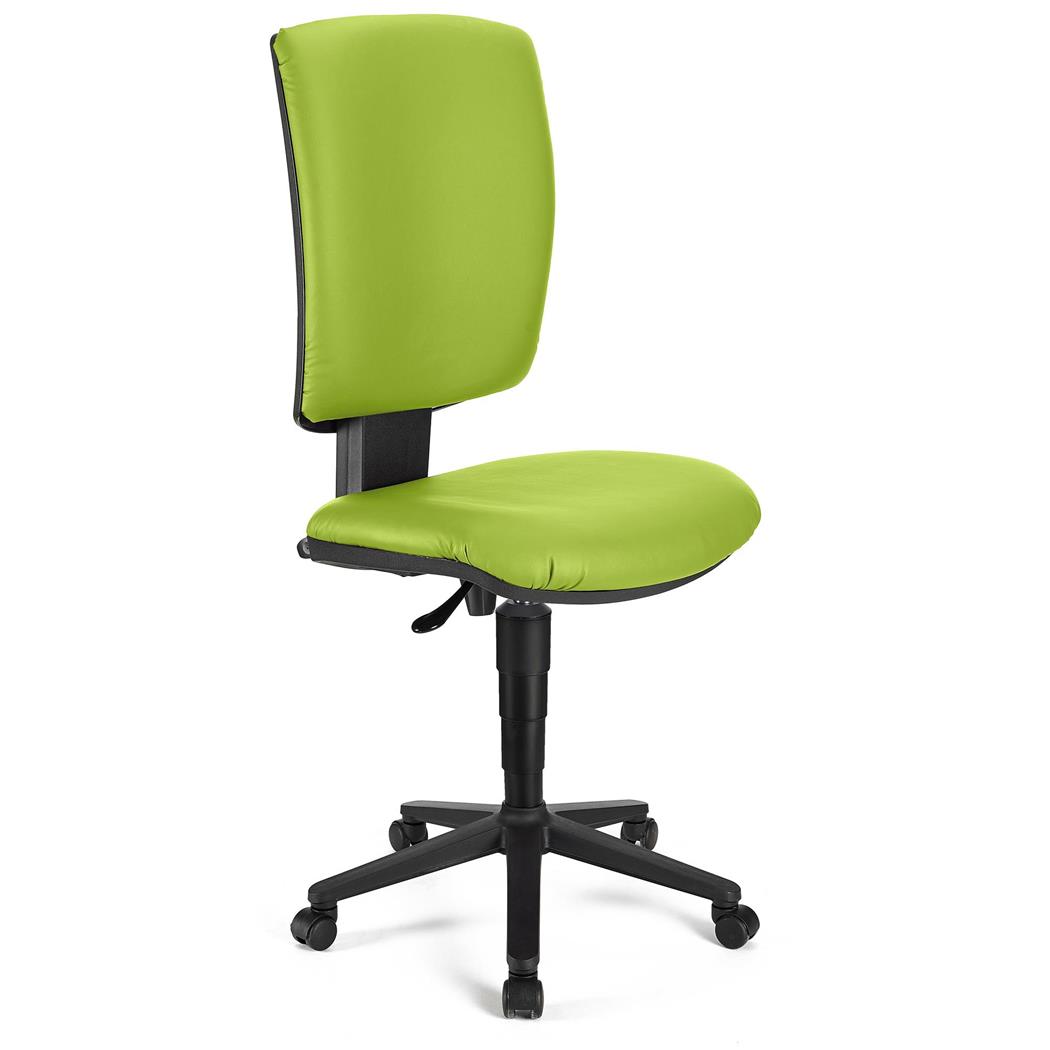 Sedia da Ufficio ATLAS SENZA BRACCIOLI PELLE, Schienale Regolabile, Imbottita, in Verde
