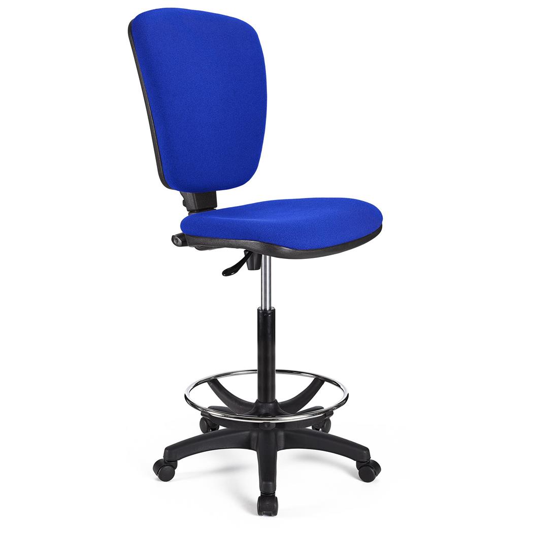 Sgabello da Lavoro CALIPSO SENZA BRACCIOLI, Schienale Regolabile, Blu