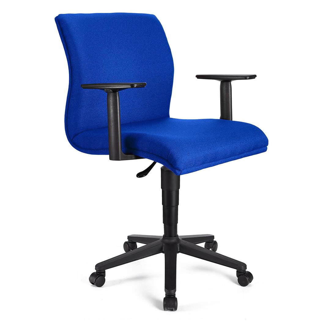 Sedia da ufficio SIENA BASE, Braccioli Regolabili, Spessa Imbottitura, in Tessuto Blu