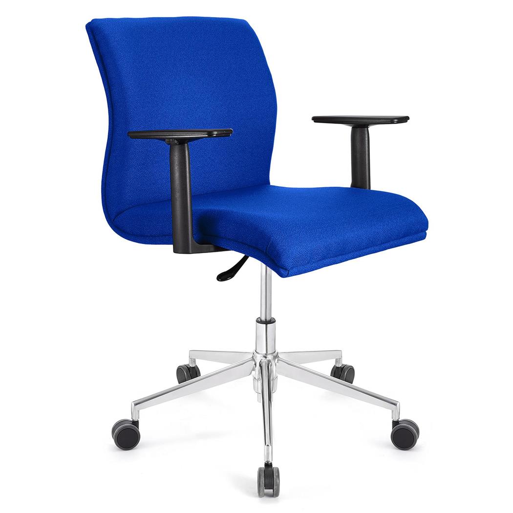Sedia da ufficio SIENA BASE PRO, Braccioli Regolabili, Struttura Metallica, in Tessuto Blu