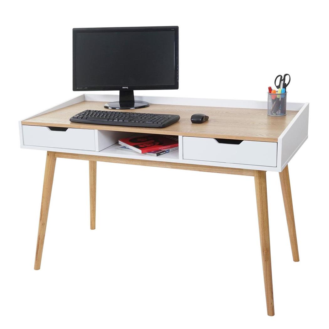 Scrivania per computer JOSU, Design nordico, Misure cm 80x120x55, in Legno, color Bianco