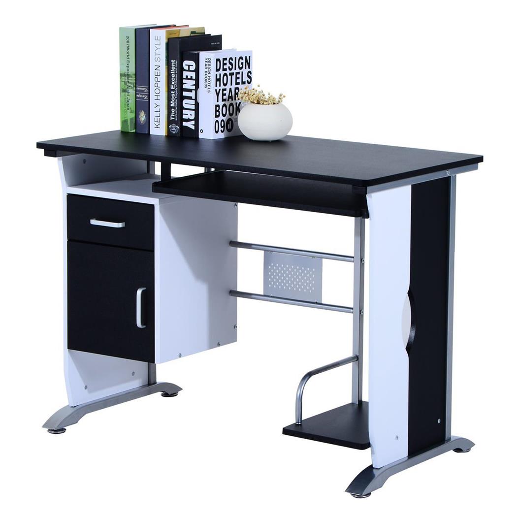 Scrivania per computer SIAM, Supporto PC, 100x52x75cm, in Legno Nero
