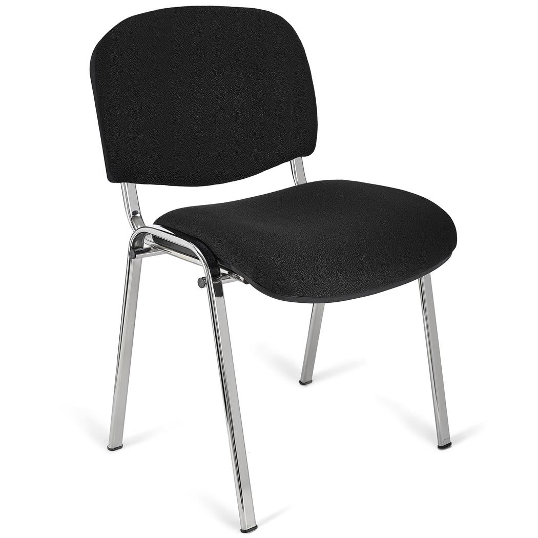 Sedia per Sala Attesa MOBY BASE, Pratica e impilabile, Ottima qualità, in Nero e gambe Cromate