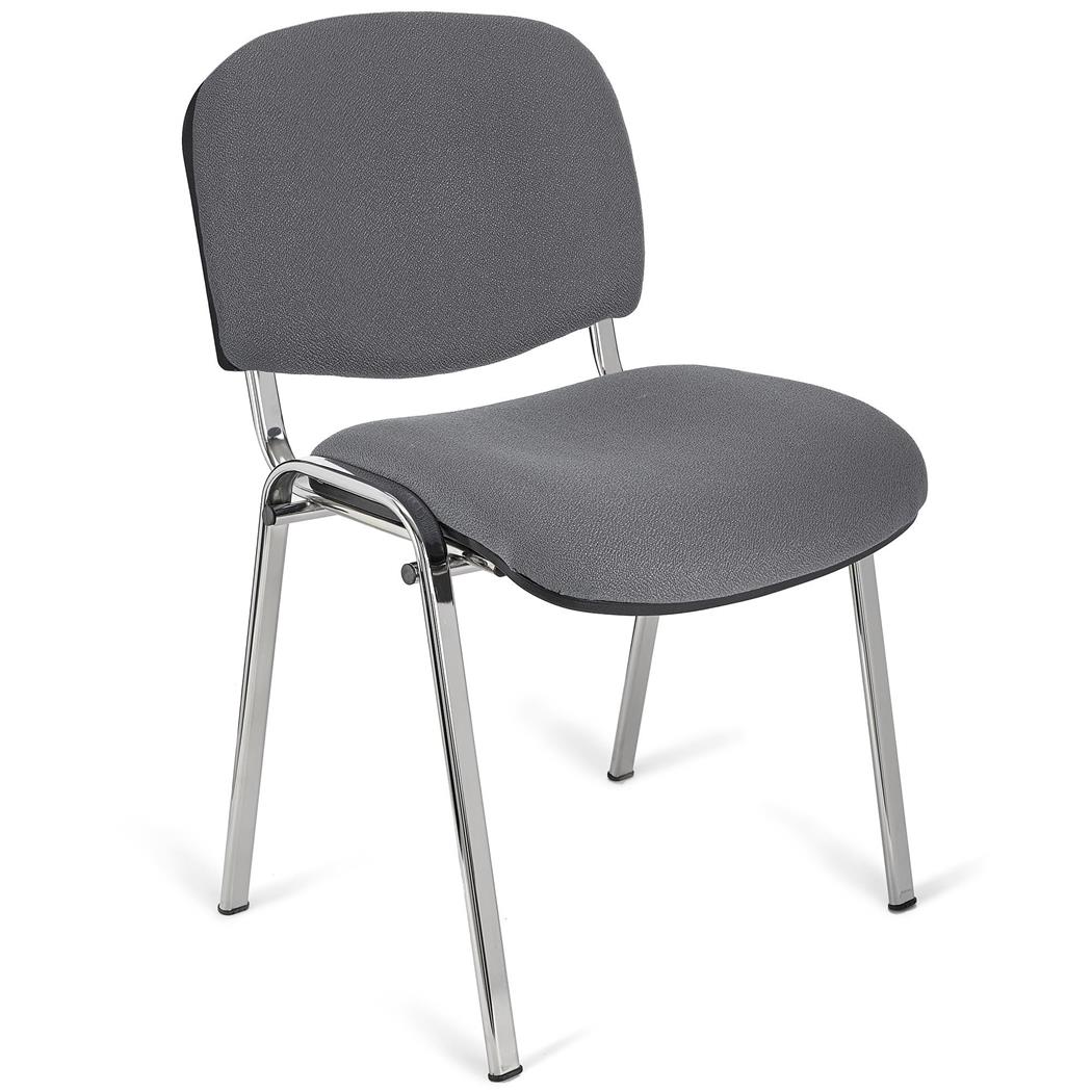 Sedia per Sala Attesa MOBY BASE, Pratica e impilabile, Ottima qualità, in Grigio e gambe Cromate