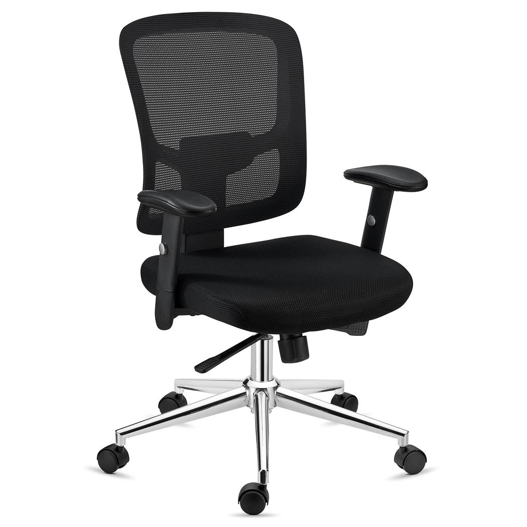 Sedia Ergonomica MARKO, Sostegno Lombare, Reclinazione sincronizzata, Base in Alluminio, in Nero