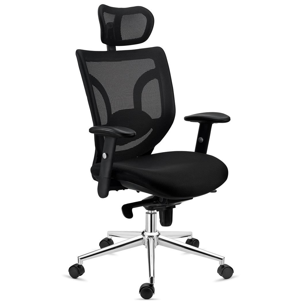 Sedia da Ufficio LAMBO, Poggiatesta, Schienale Regolabile, Nero