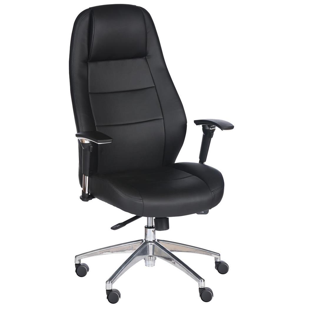 Poltrona da Ufficio DAVID, Design Elegante, ISO 9001, Pelle color Nero