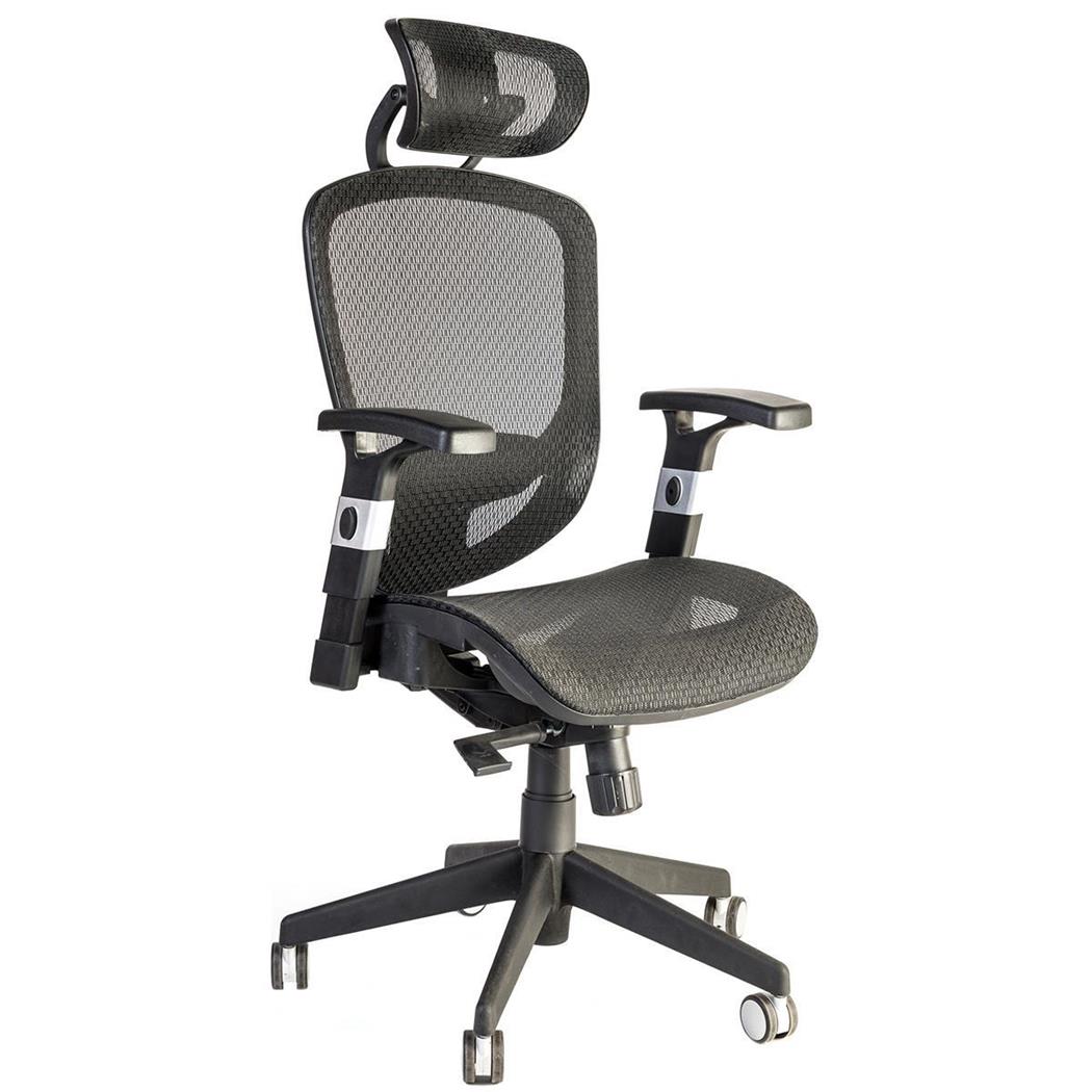 Sedia ergonomica ELIOT, Sostegno Lombare, Certificazione ISO, in Rete Traspirante color Nero