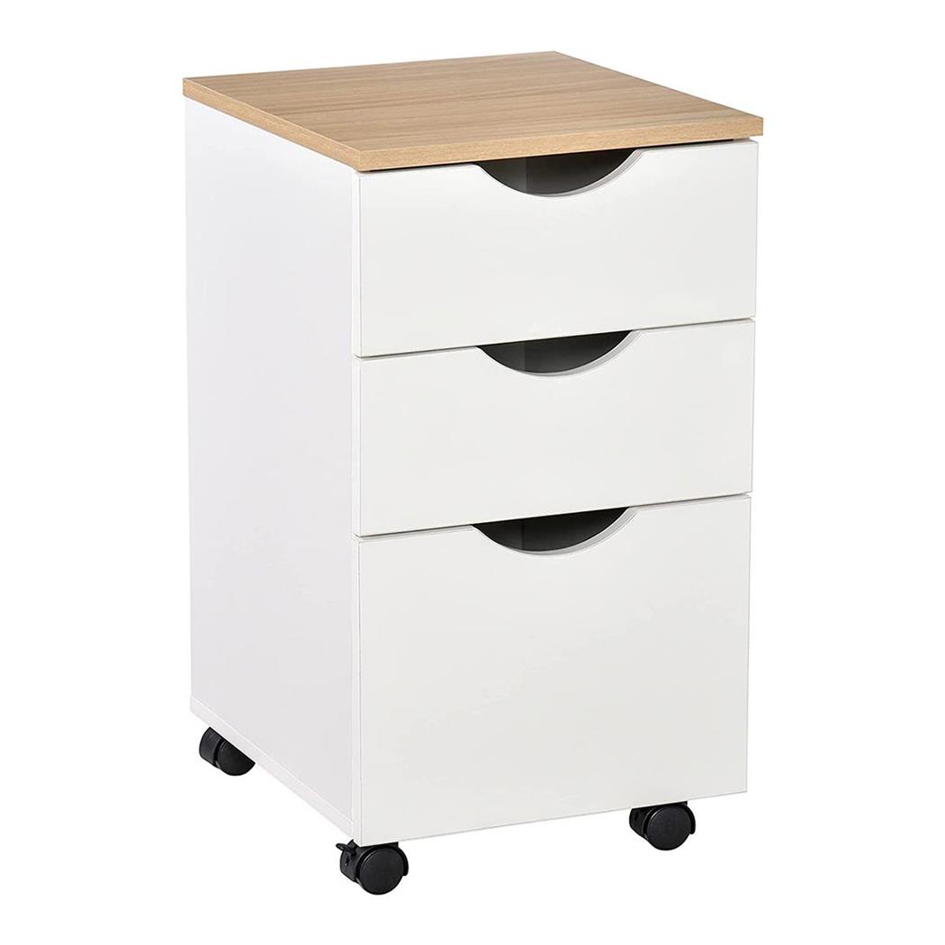 Cassettiera ESTER, 3 Cassetti, 40x34x60,5cm, in Legno color Bianco