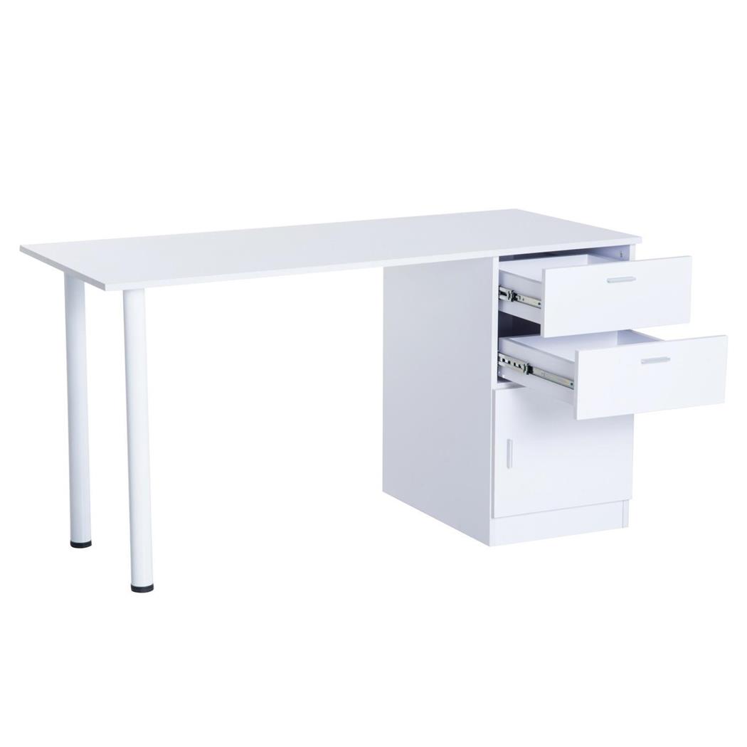 Scrivania da ufficio JAMES, Spaziosa, 138x60x74cm, Legno, Bianco