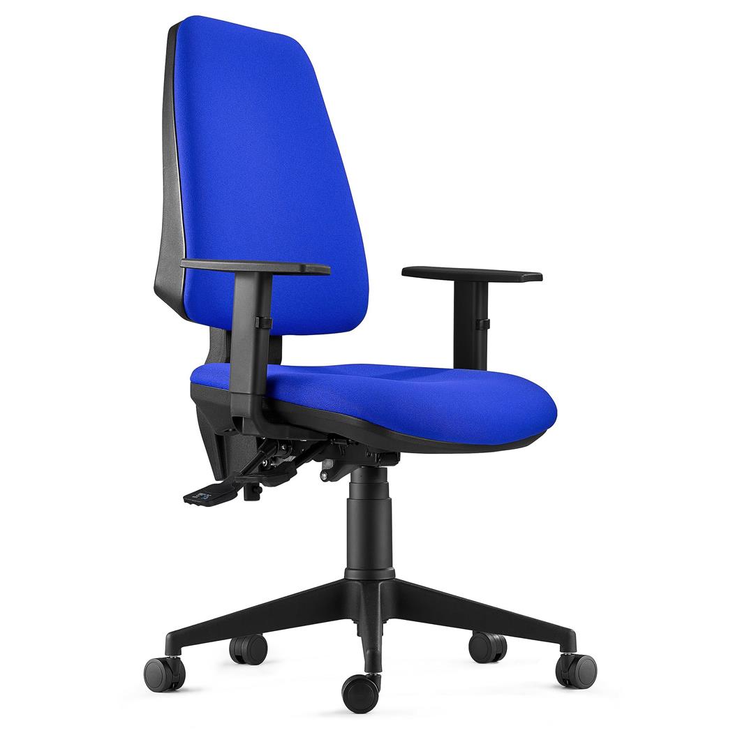 Sedia da Ufficio INDIANA, Tessuto Ignifugo, Blu