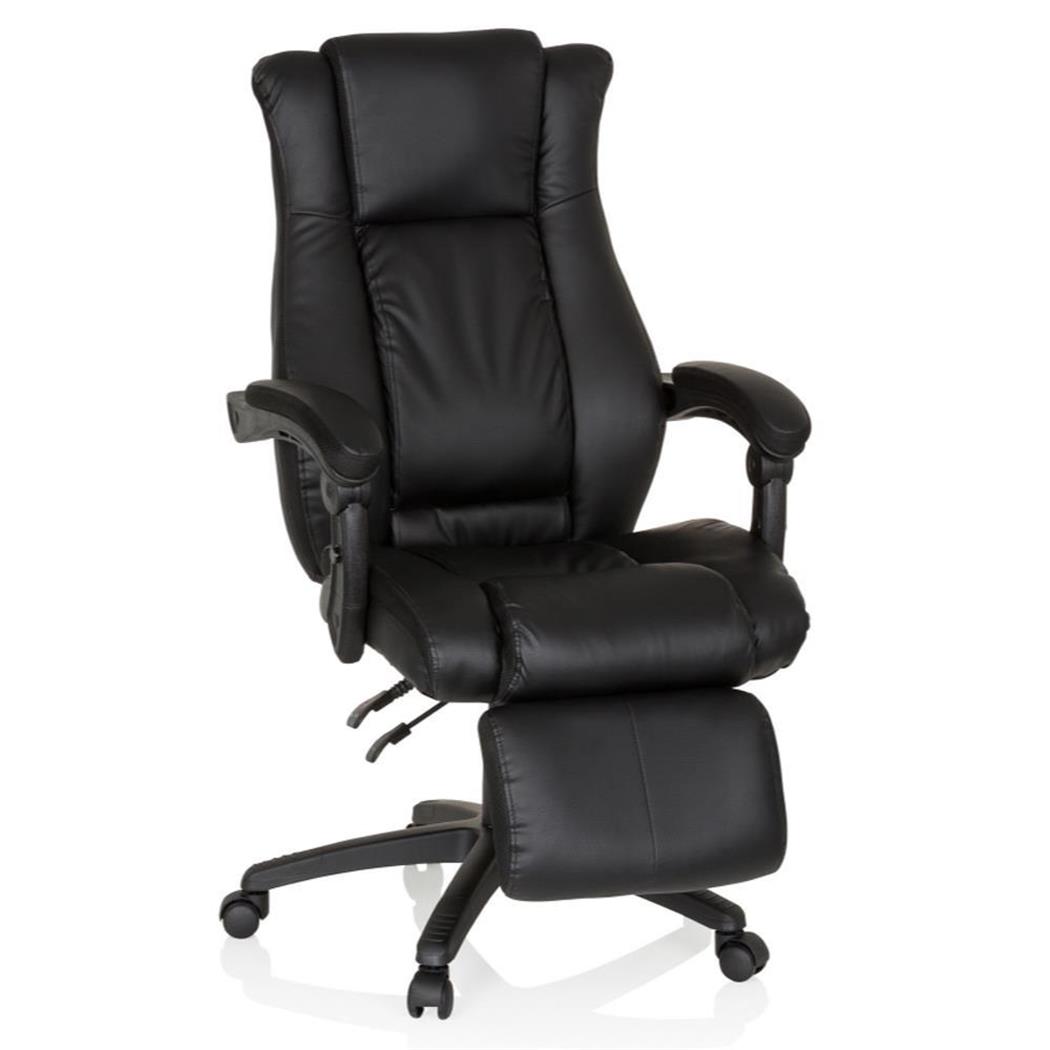 Poltrona Gaming ADELE, Comfort Extra, Con Poggiapiedi, in Pelle, color Nero