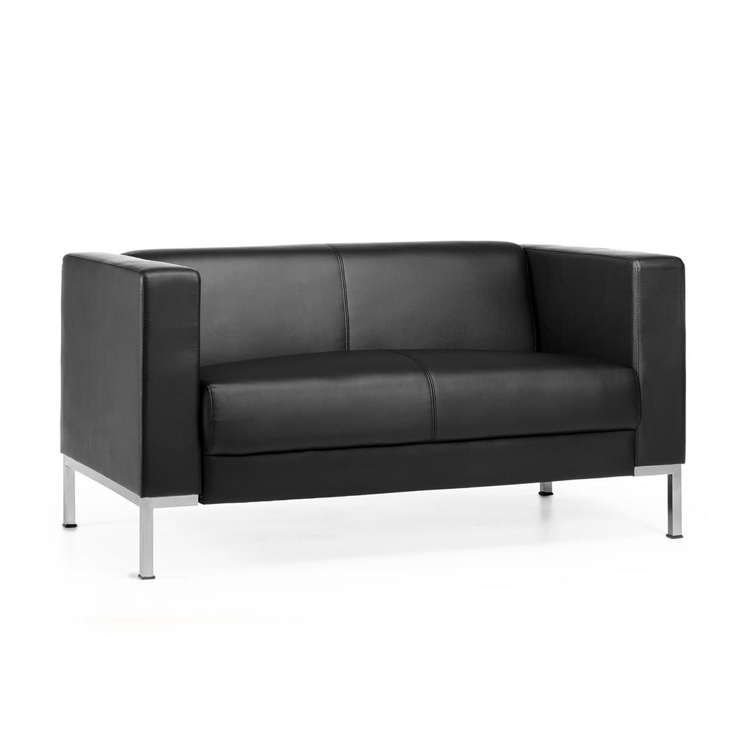 Divano a 2 posti CAPIO, Design Elegante, Grande Comfort, Pelle Nera