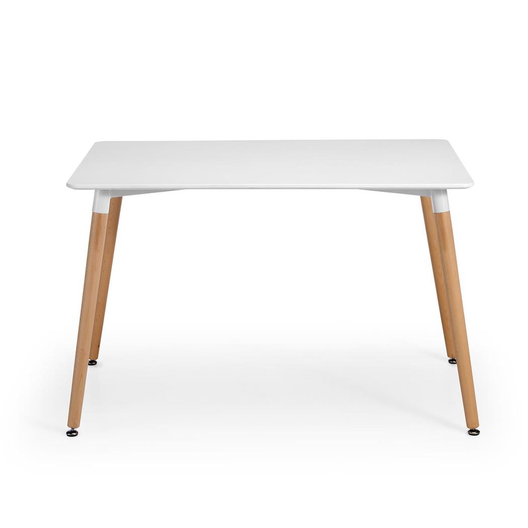 Tavolo per PC MISKE, 120x80cm, in Legno, Ripiano in Acciaio Bianco