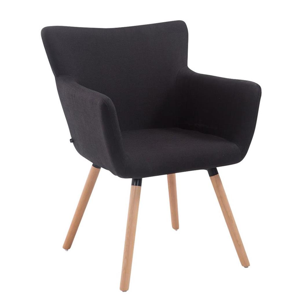 Sedia d´Attesa NIAGARA, Design Moderno, Base in Legno, Tessuto Nero