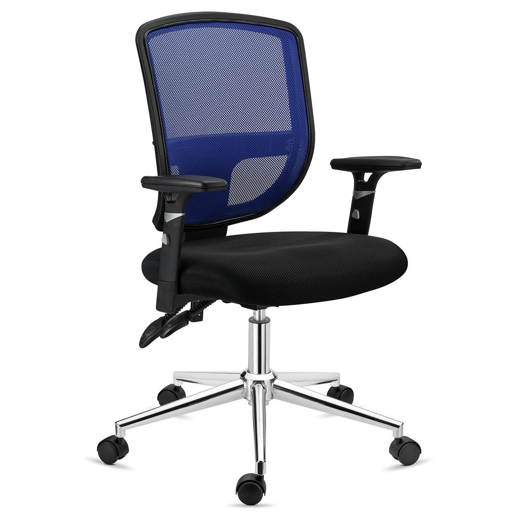 Sedia da Ufficio DINAMIC, Uso 8 Ore, Schienale Regolabile, Comoda e Robusta, in Blu