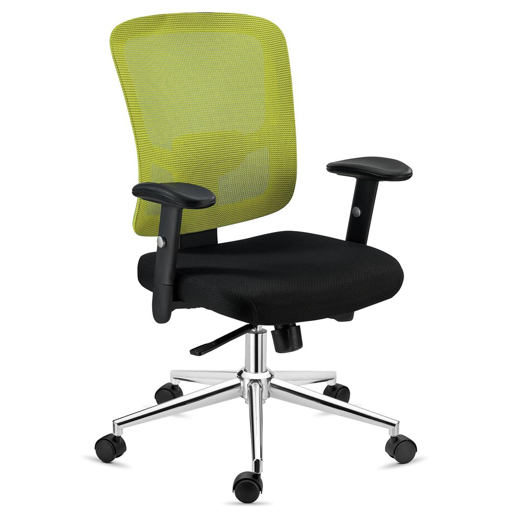 Sedia Ergonomica MARKO, Sostegno Lombare, Reclinazione sincronizzata, Base in Alluminio, in Verde