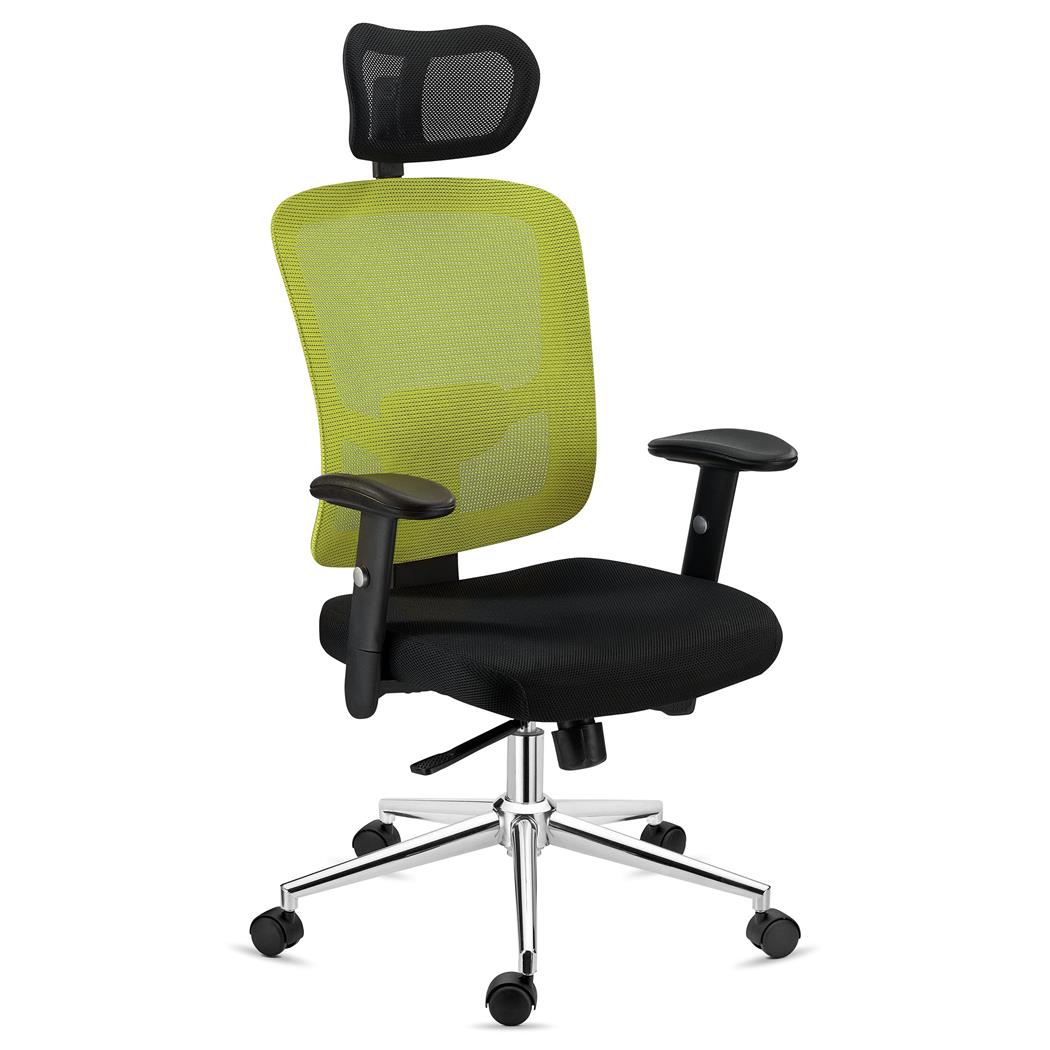 Sedia Ergonomica MARKO, Poggiatesta, Sostegno Lombare, Reclinazione sincronizzata, in Verde
