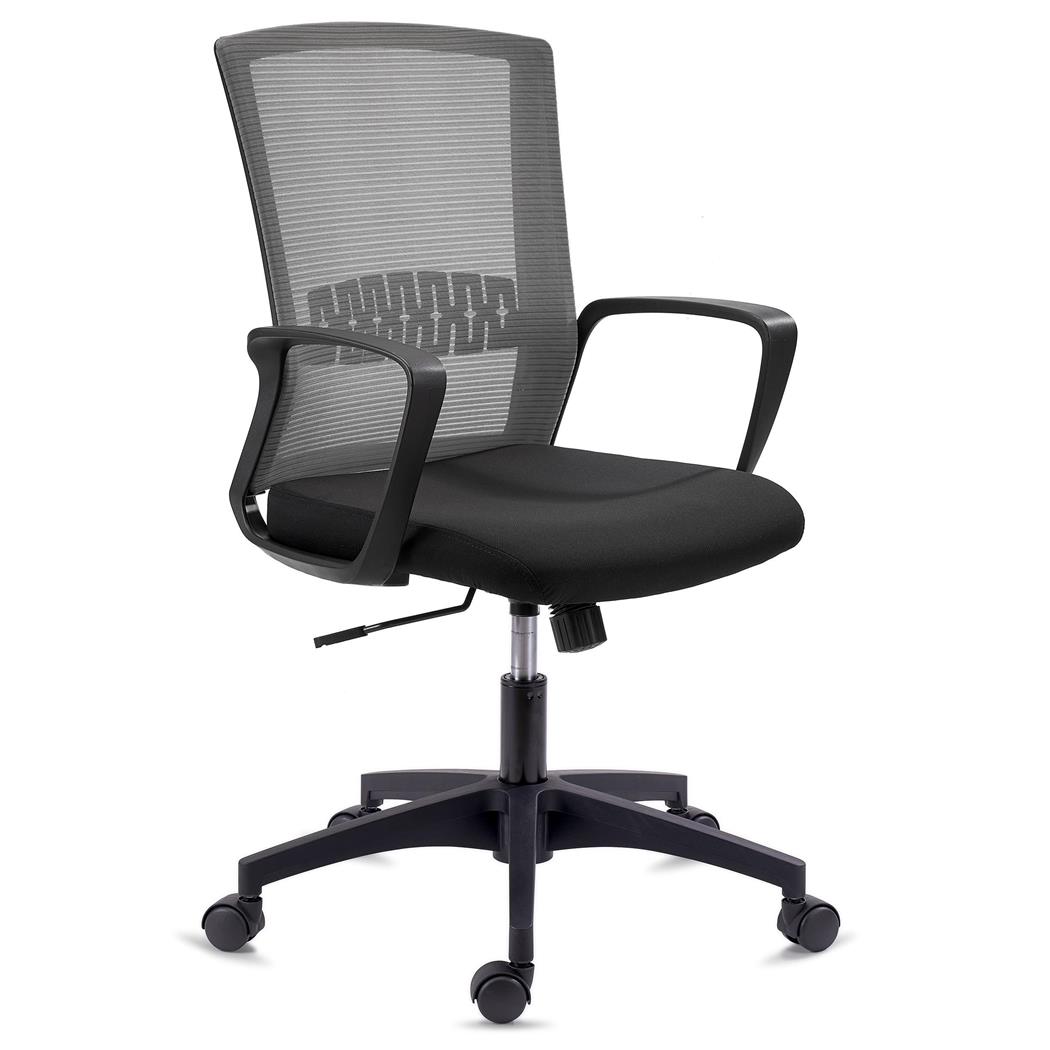 Sedia da Ufficio IBIZA, Comoda e Resistente, Supporto Lombare, Basculante, Grigio