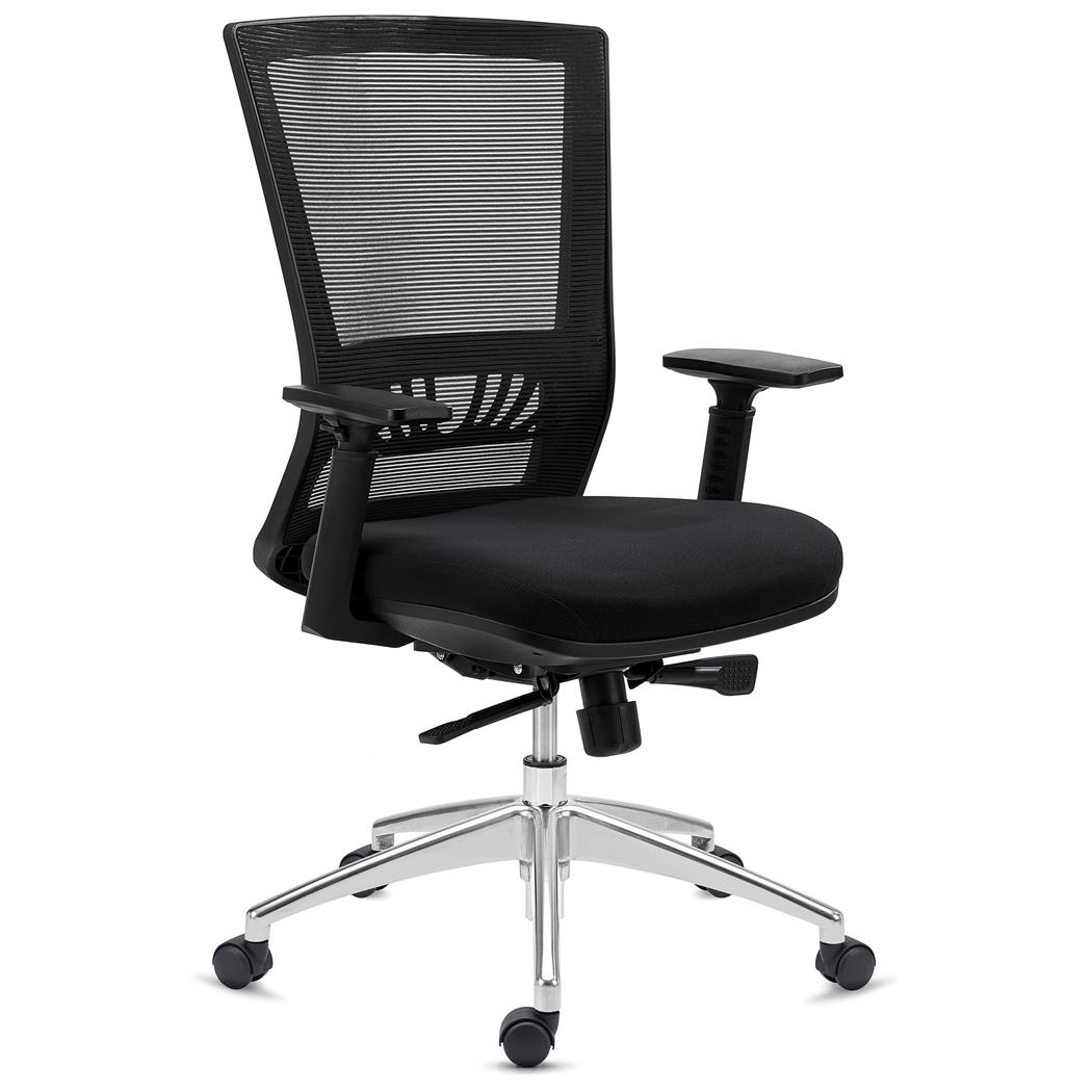 Sedia da Ufficio MAGNUM, Supporto Lombare, Base in Alluminio, Qualità Premium, in color Nero