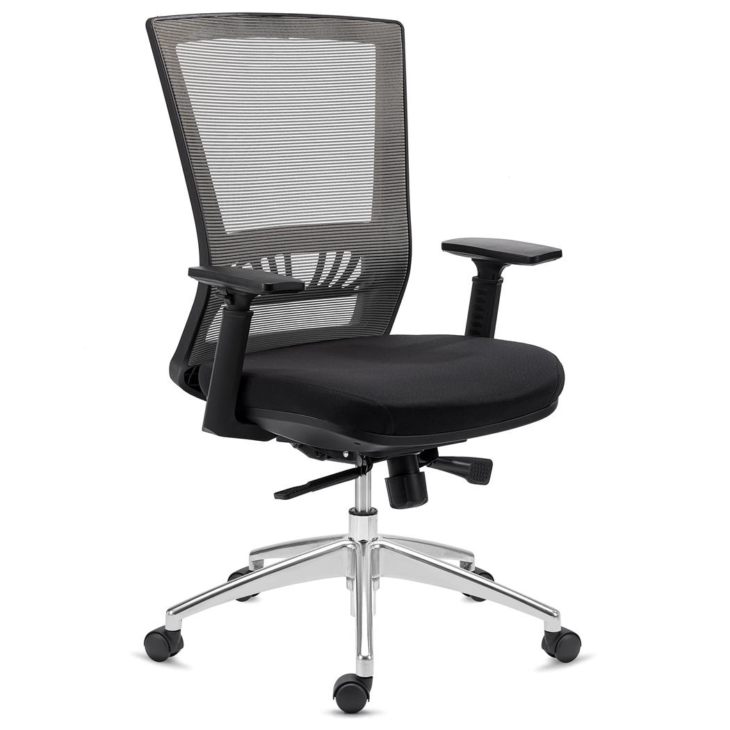 Sedia da Ufficio MAGNUM, Supporto Lombare, Base in Alluminio, Qualità Premium, in color Grigio