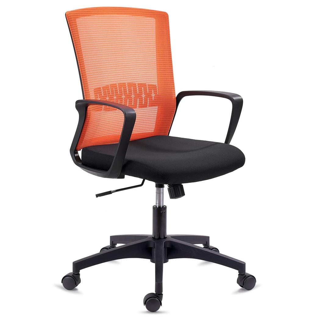 Sedia da Ufficio IBIZA, Comoda e Resistente, Supporto Lombare, Basculante, Arancione